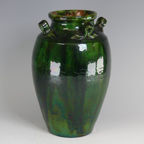 17 - Edwin Beer Fishley (1832-1912) a Fremington pottery Storage Jar, of ovoid form and deep green glaze,... 