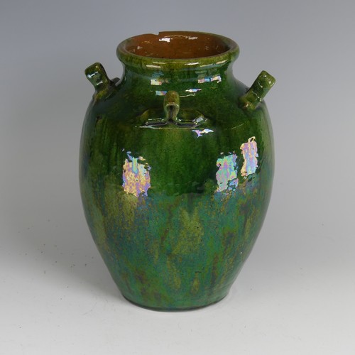 21 - Edwin Beer Fishley (1832-1912) a Fremington pottery Storage Jar, of ovoid form and moss green glaze,... 