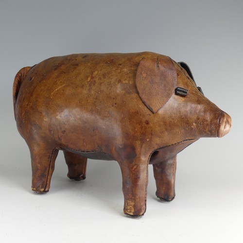 548 - Manner of Omersa for Liberty & Co, a leather model of a Pig, early 20th century, with applied ea... 