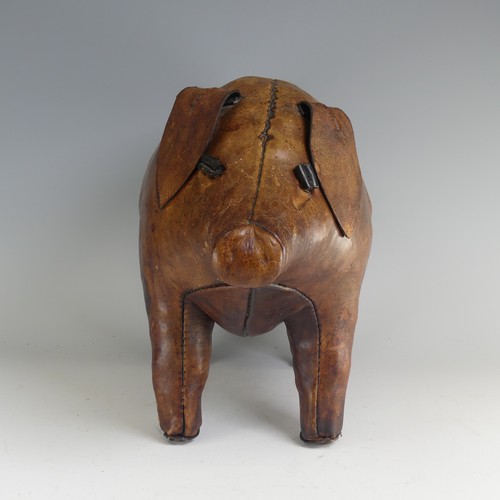 548 - Manner of Omersa for Liberty & Co, a leather model of a Pig, early 20th century, with applied ea... 