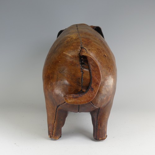 548 - Manner of Omersa for Liberty & Co, a leather model of a Pig, early 20th century, with applied ea... 