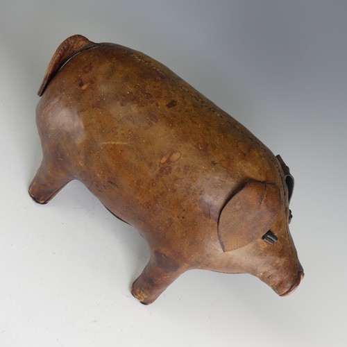 548 - Manner of Omersa for Liberty & Co, a leather model of a Pig, early 20th century, with applied ea... 