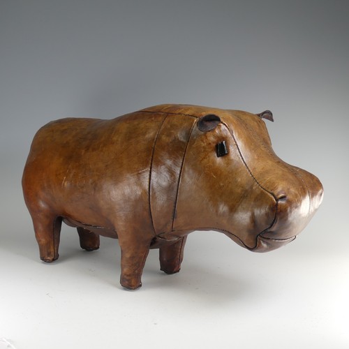 547 - Manner of Omersa for Liberty & Co, a leather footstool in the form of a Hippo, early 20th centur... 