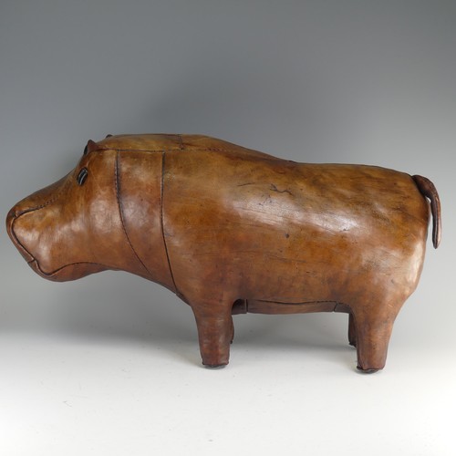 547 - Manner of Omersa for Liberty & Co, a leather footstool in the form of a Hippo, early 20th centur... 