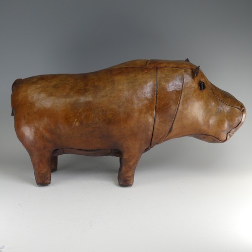 547 - Manner of Omersa for Liberty & Co, a leather footstool in the form of a Hippo, early 20th centur... 