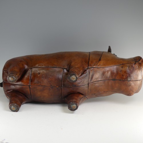 547 - Manner of Omersa for Liberty & Co, a leather footstool in the form of a Hippo, early 20th centur... 