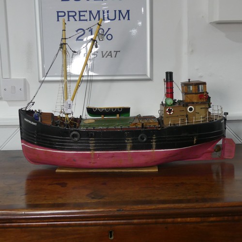 546 - A mid-20th century scratch-built model of a Boat/Clyde Puffer, named 'Northlight Glasgow', with batt... 