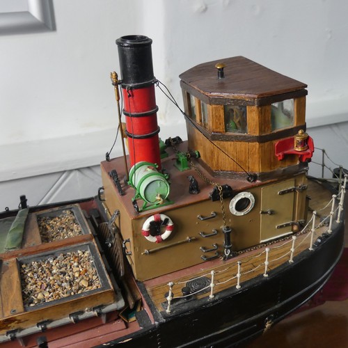 546 - A mid-20th century scratch-built model of a Boat/Clyde Puffer, named 'Northlight Glasgow', with batt... 