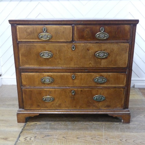 636 - A 19th century oak Chest of drawers, raised on bracket feet, splits into two pieces for ease of tran... 