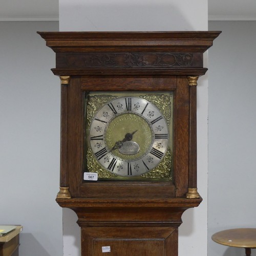 567 - A mid-18th century 30 hr Longcase Clock, signed 'Thomas Dicker, Silchester', 10 inch brass dial with... 