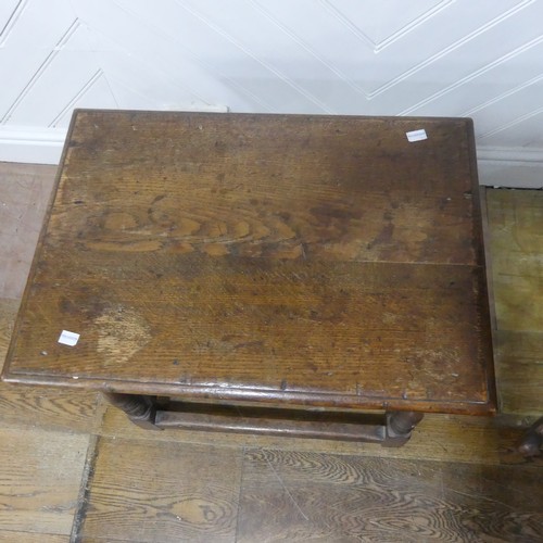 587 - An 18th century style carved oak Table, of small proportions, W 61 cm x H 51 cm x D 43 cm, together ... 