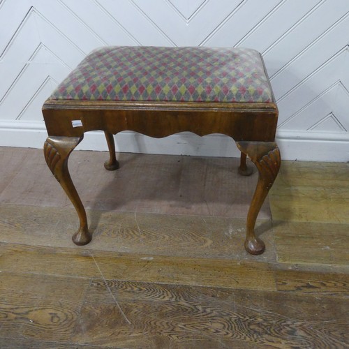 587 - An 18th century style carved oak Table, of small proportions, W 61 cm x H 51 cm x D 43 cm, together ... 