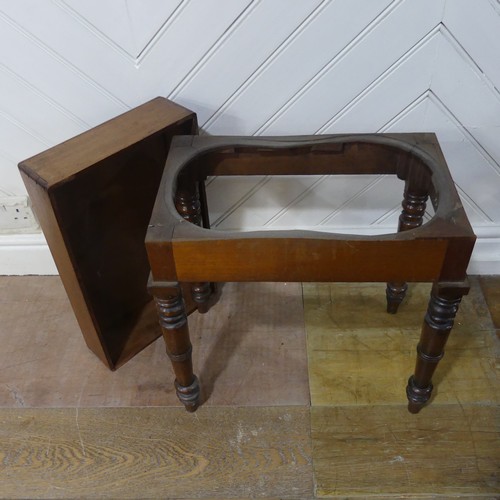 590 - A George III mahogany dressing table/toilet Mirror, W 43 cm x H 43 cm x D 20 cm, together with a rep... 