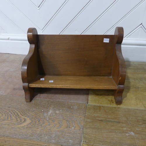 598 - A vintage bespoke book Trough, W 42 cm x H 18 cm x D 22 cm, together with another oak book Trough, o... 