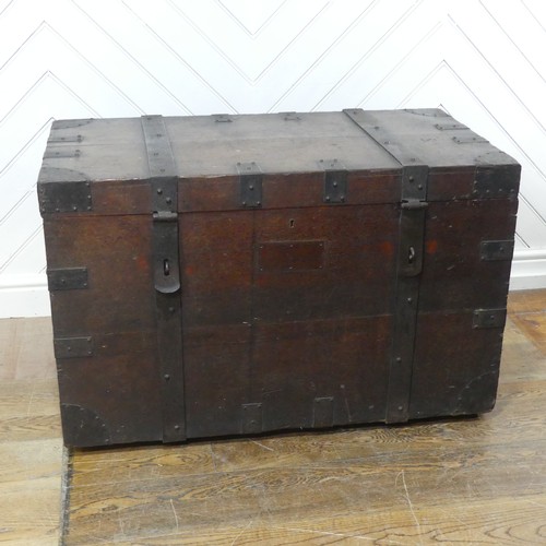 669 - A Victorian iron bound oak silver Chest, by Carrington & Co Silversmith's, stamped ''Carrington ... 