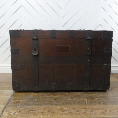 669 - A Victorian iron bound oak silver Chest, by Carrington & Co Silversmith's, stamped ''Carrington ... 