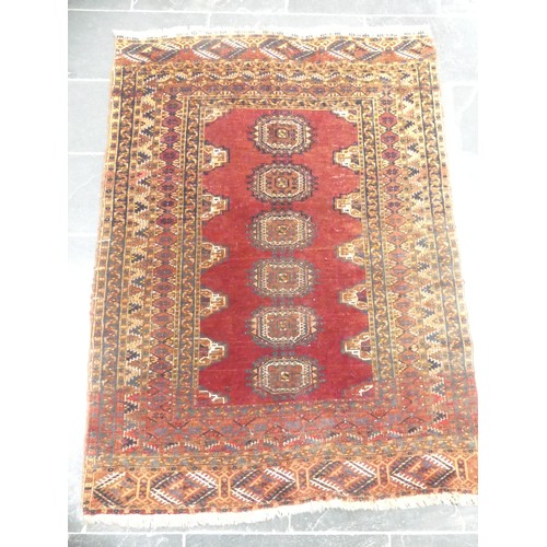 706 - Tribal rugs; an antique finely knotted Belouchi rug, 100% wool, 170cm x 122cm, edges uneven in place... 