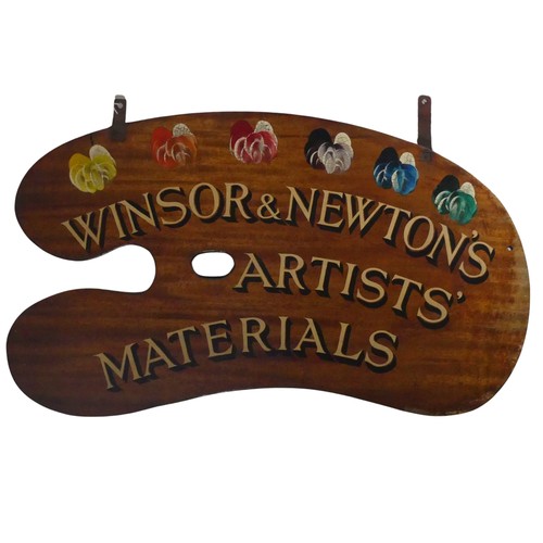 721 - Early 20th century Winsor & Newton Paint Palette advertising sign, circa 1920, double-sided pain... 