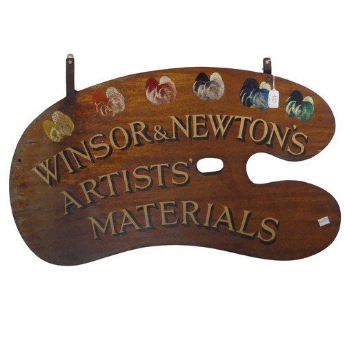 721 - Early 20th century Winsor & Newton Paint Palette advertising sign, circa 1920, double-sided pain... 