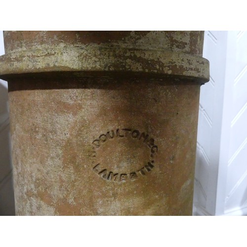 614 - A pair of 19th century Doulton Lambeth stoneware Chimney Pots, one stamped 'Doulton Lambeth', W 33 c... 