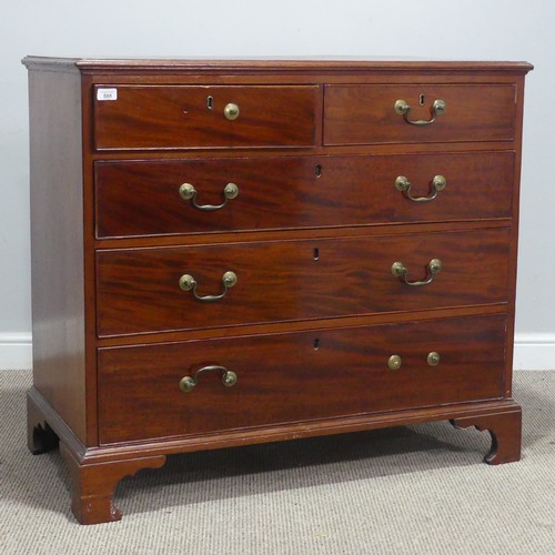 588 - A 19th century mahogany Chest of drawers, raised on bracket feet, W 104 cm x H 92.5 cm x D 53 cm.... 