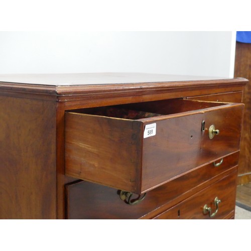 588 - A 19th century mahogany Chest of drawers, raised on bracket feet, W 104 cm x H 92.5 cm x D 53 cm.... 