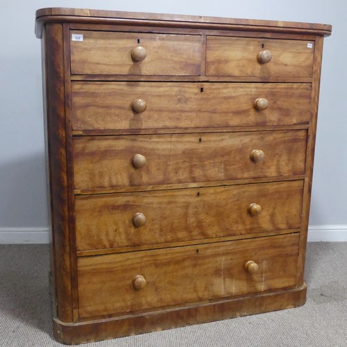 620 - A Victorian mahogany Chest of drawers, of large proportions, pine carcass, W H D, note, split to top... 