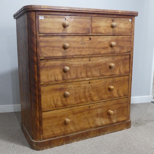 620 - A Victorian mahogany Chest of drawers, of large proportions, pine carcass, W H D, note, split to top... 