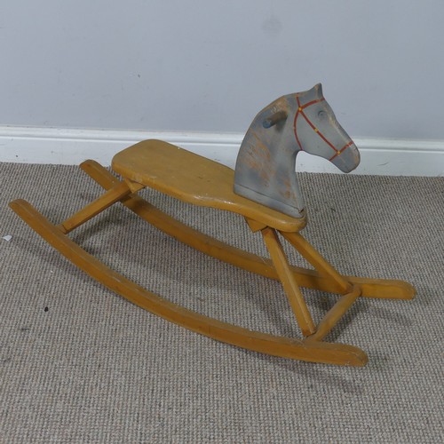 545 - A 1930's Lloyd Loom 'Lusty' child's rocking Chair, with label to underside, W 41 cm x H 54 cm x D 55... 