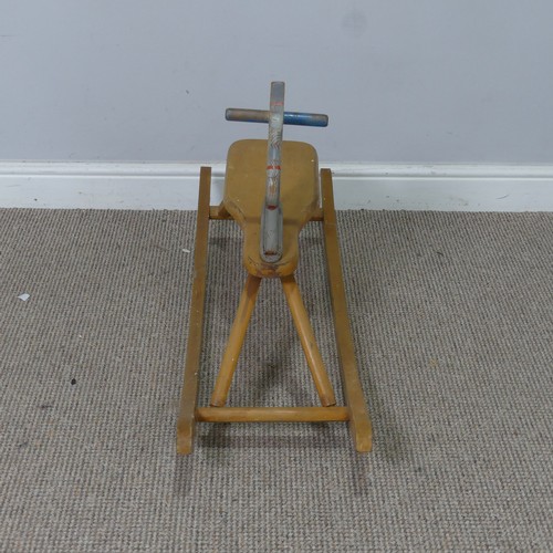 545 - A 1930's Lloyd Loom 'Lusty' child's rocking Chair, with label to underside, W 41 cm x H 54 cm x D 55... 