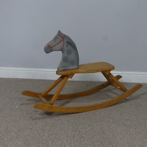 545 - A 1930's Lloyd Loom 'Lusty' child's rocking Chair, with label to underside, W 41 cm x H 54 cm x D 55... 