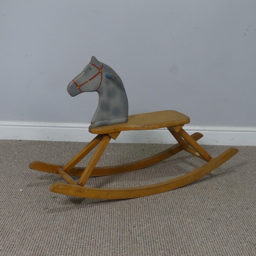 545 - A 1930's Lloyd Loom 'Lusty' child's rocking Chair, with label to underside, W 41 cm x H 54 cm x D 55... 