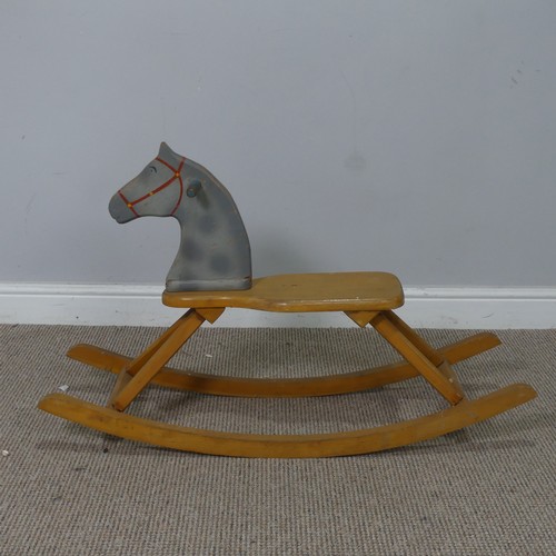 545 - A 1930's Lloyd Loom 'Lusty' child's rocking Chair, with label to underside, W 41 cm x H 54 cm x D 55... 