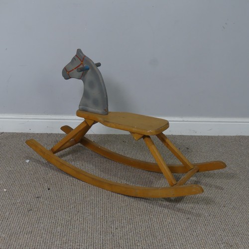 545 - A 1930's Lloyd Loom 'Lusty' child's rocking Chair, with label to underside, W 41 cm x H 54 cm x D 55... 