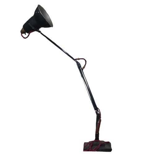 658 - A vintage black painted Herbert Terry Anglepoise Lamp, H 90 cm.