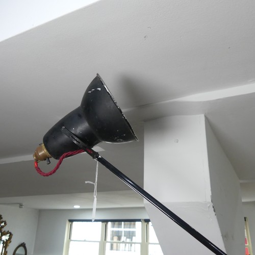 658 - A vintage black painted Herbert Terry Anglepoise Lamp, H 90 cm.