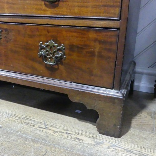 554 - A 19th century mahogany Chest of drawers, with four short drawers over two long drawers, raised on s... 