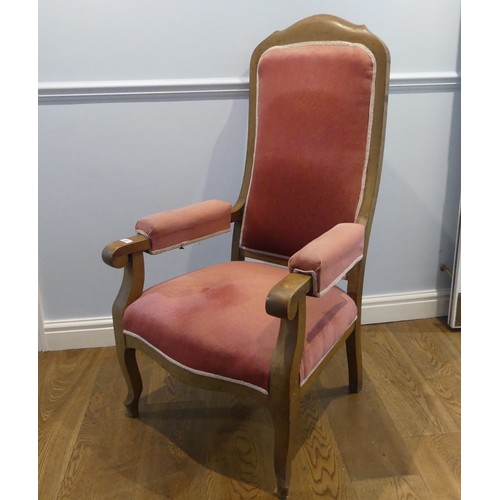 561 - An unusual antique French extending Armchair, W 64 cm x H 119 cm x D 74 cm.