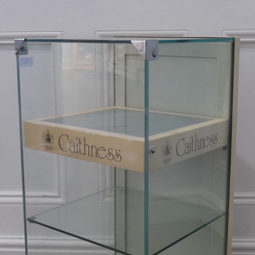 694 - A vintage Caithness glass paperweight retail display Cabinet, fit with lockable door and internal li... 