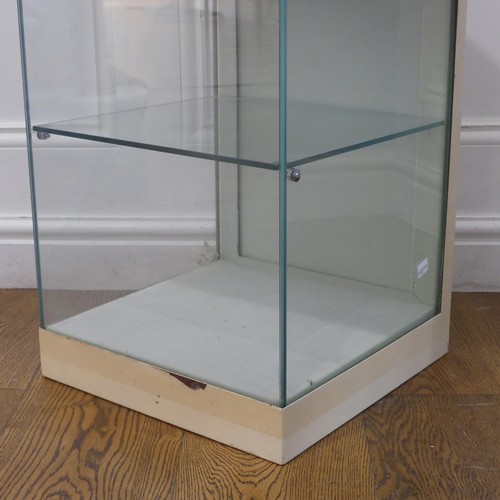 694 - A vintage Caithness glass paperweight retail display Cabinet, fit with lockable door and internal li... 