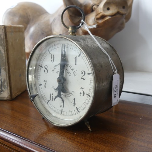 570 - A Vintage Dark Room Clock by Watkins Meter Co, Hereford, in fitted box with label, W 11 cm x H 13 cm... 