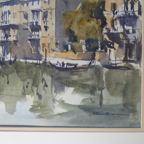 201 - John Hoar (British, b.1947), Venetian canal scene, watercolour, signed, 32cm x 50cm, and another wat... 