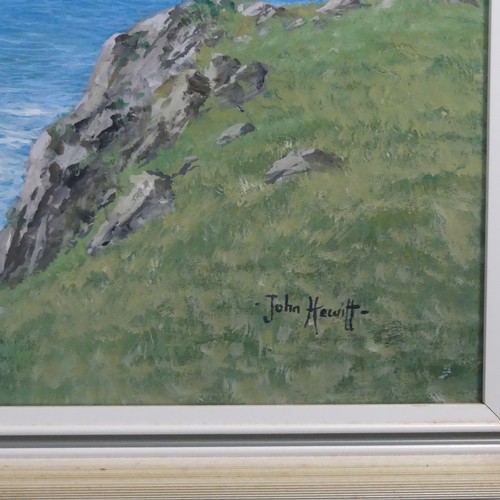 229 - John Hewitt (British, 1922-2006), Cornish Coastal Landscape, oil on board, signed, 50cm x 90cm, fram... 