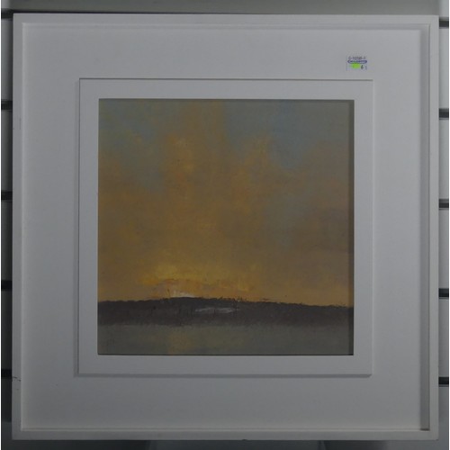 206 - Peter Beeson (b.1956), Sunset, Gwithian, oil on board, signed with initials lower left, further sign... 