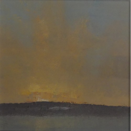 206 - Peter Beeson (b.1956), Sunset, Gwithian, oil on board, signed with initials lower left, further sign... 