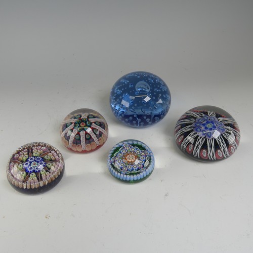 108 - A Perthshire glass millefiori Paperweight, date cane for 1985, together with a Strathearn glass mill... 