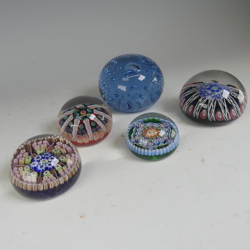 108 - A Perthshire glass millefiori Paperweight, date cane for 1985, together with a Strathearn glass mill... 