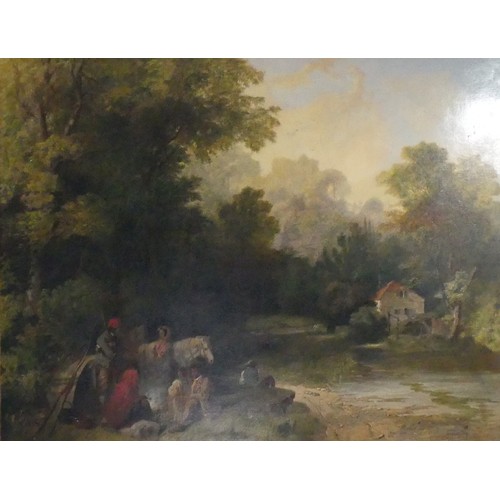 213 - Samuel John Egbert Jones (fl.1820-1845), A gypsy encampment, oil on canvas, signed and dated 'SJE Jo... 