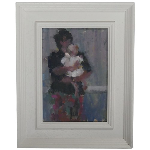 232 - Prue Sapp (British, 1928-2013), Babe in Arms, oil on board, 21cm x 15cm, framed, with Sulis Fine Art... 