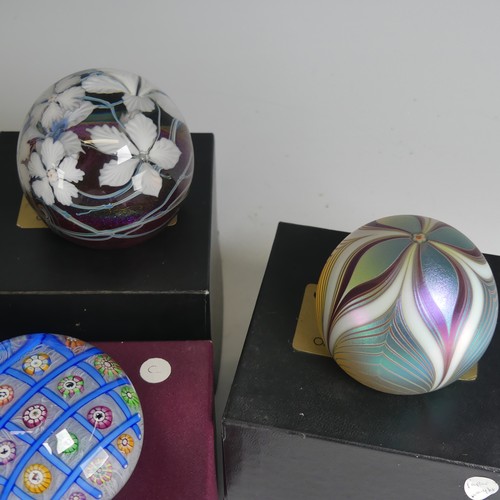 142 - A limited edition Perthshire 'Chequerboard' glass Paperweight, boxed with certificate, (67/350) date... 